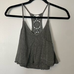 💜 Aerie Crop Tank with Crochet Back - XXS